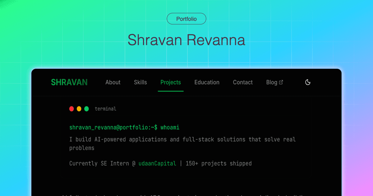 Rebuilt my portfolio website with Next.js and bunch of cool features